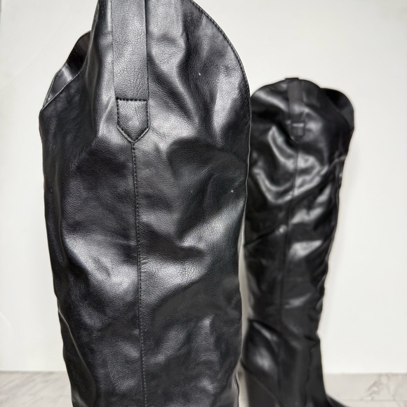 Steve Madden Ranger Black Pointed Toe Western Tall Boot 6 1/2 M - Picture 10 of 16